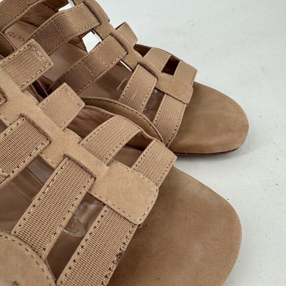 Taryn Rose Heels Women’s 7.5 tan leather strappy open toe sandals summer beach - Picture 3 of 9